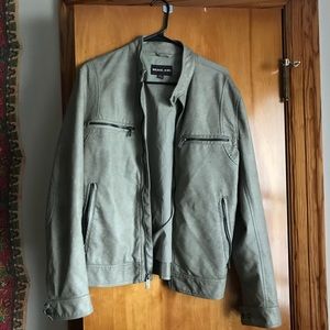 NEW Michael Kors Grey Faux Leather Jacket